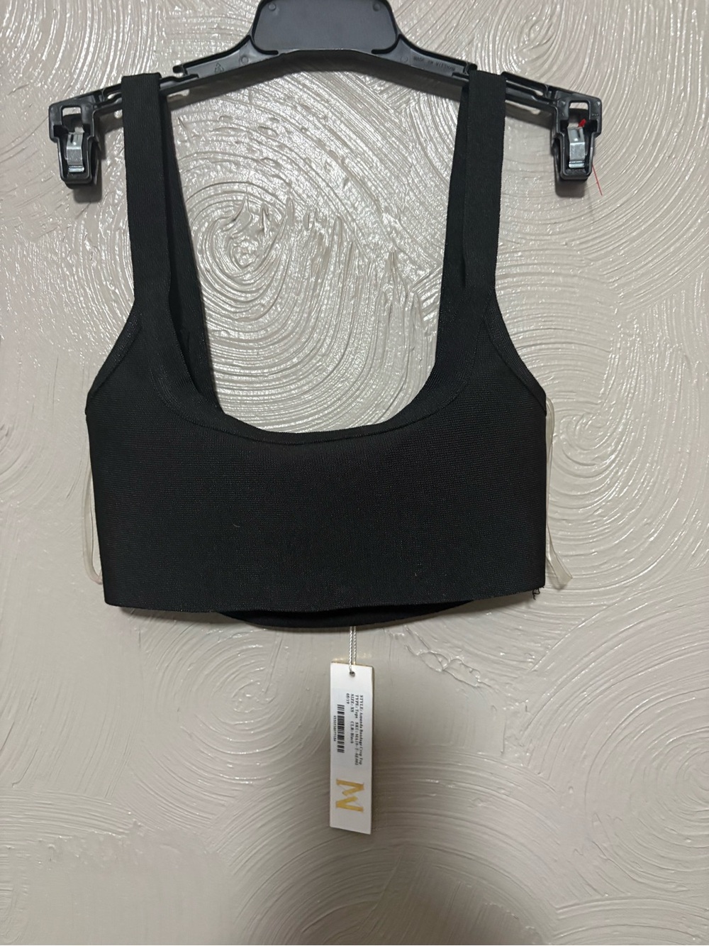 Meshki Black Square Neck Crop Top